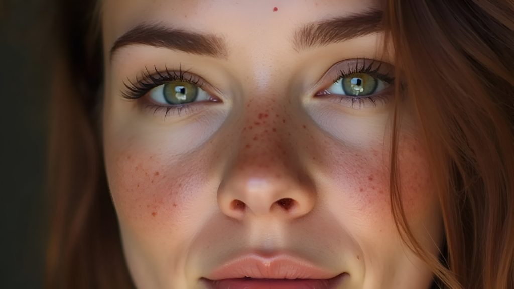 mujer con micropigmentacion pecas en la cara